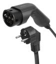 e-Charge laddkabel, Schuko till typ 2, 1fas, 6-16A, 4+1, 5m, svart