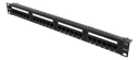 DELTACO 19" patchpanel, 24xRJ45, Cat6, UTP, krone-plintar, 1U, svart