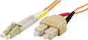 DELTACO OM1 fiberkabel, LC - SC, duplex, UPC, 62,5/125, 5m, orange