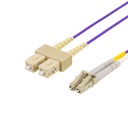 DELTACO fiberkablage, LC - SC, 50/125, OM4, duplex, multimode, 2m