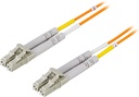 DELTACO OM1 fiberkabel, LC - LC, duplex, UPC, 62,5/125, 3m, orange