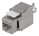 DELTACO Cat6 skärmat Keystone-uttag, LSA/110-terminering, plast, 180, vit/metall