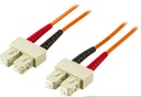 DELTACO OM1 fiberkabel, SC - SC, duplex, UPC, 62,5/125, 10m, orange