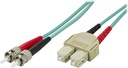 DELTACO OM3 fiberkabel ST - SC, duplex, multimode, 50/125, 5m