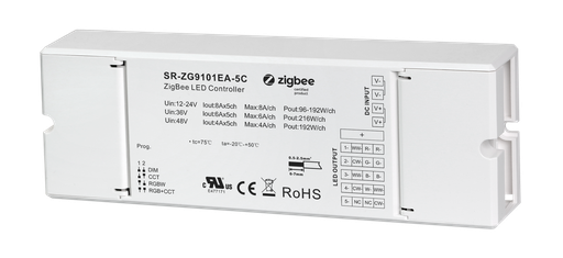 [SR-ZG9101EA-5C] RGBW Controller 5 kanaler 12-48V - Dimbar - Constant Voltage