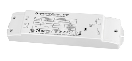 [SRP-ZG9105-12-50-CV] Drivdon ZigBee 1 kanal 12 VDC 50W - Dimbar - Constant Voltage