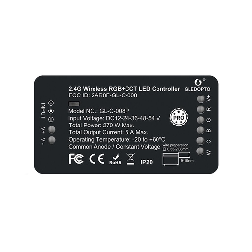 [GL-C-008P] Smart Zigbee LED-controller - Pro Version - RGB+CCT