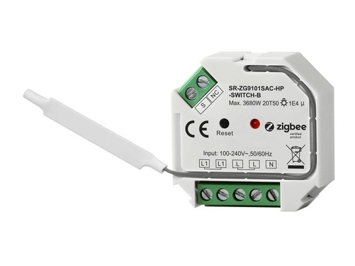 [SR-ZG9101SAC-HP-SWITCH-B] Inbyggnadsrelä 16A - 1-kanal med Zigbee