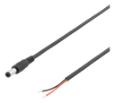 Kabel 2m, 5,5 mm DC - öppen ände, 20AWG, svart